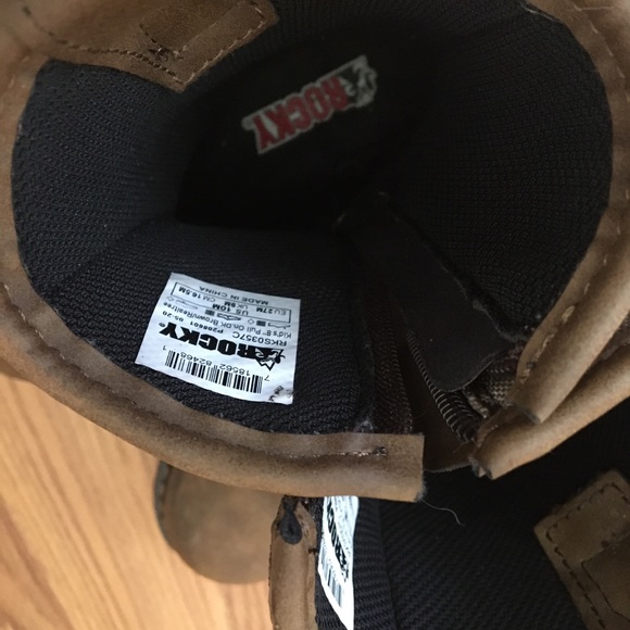 Kids Rocky Brand boots like new. Tan/camo - Picture 6 of 8